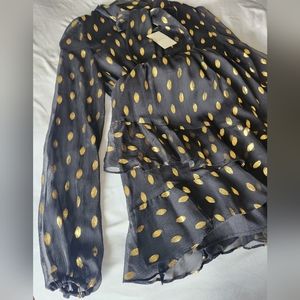 Black Chiffon Polka Dot Dress